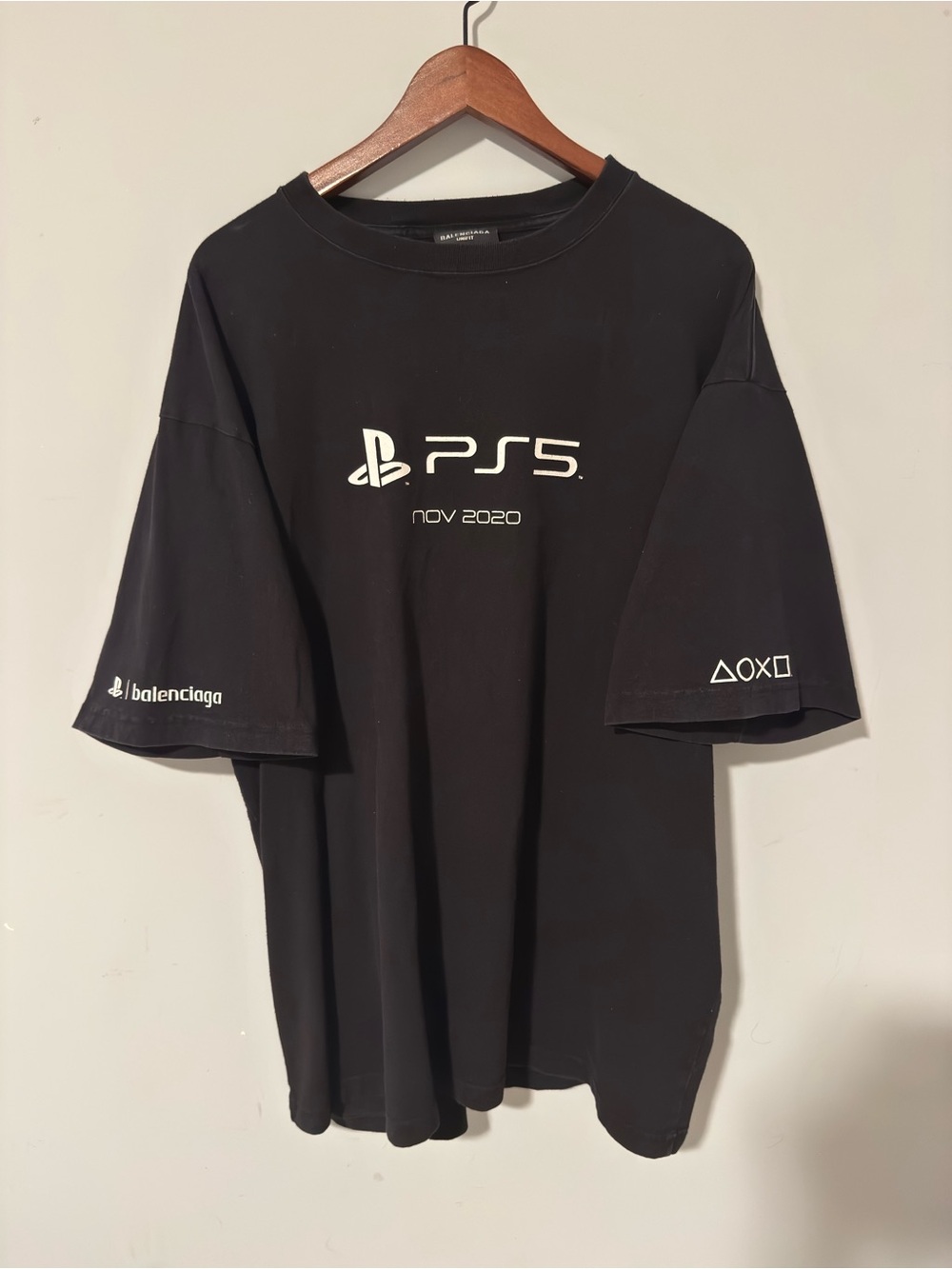 Balenciaga Black PS5 Logo Graphic T-Shirt